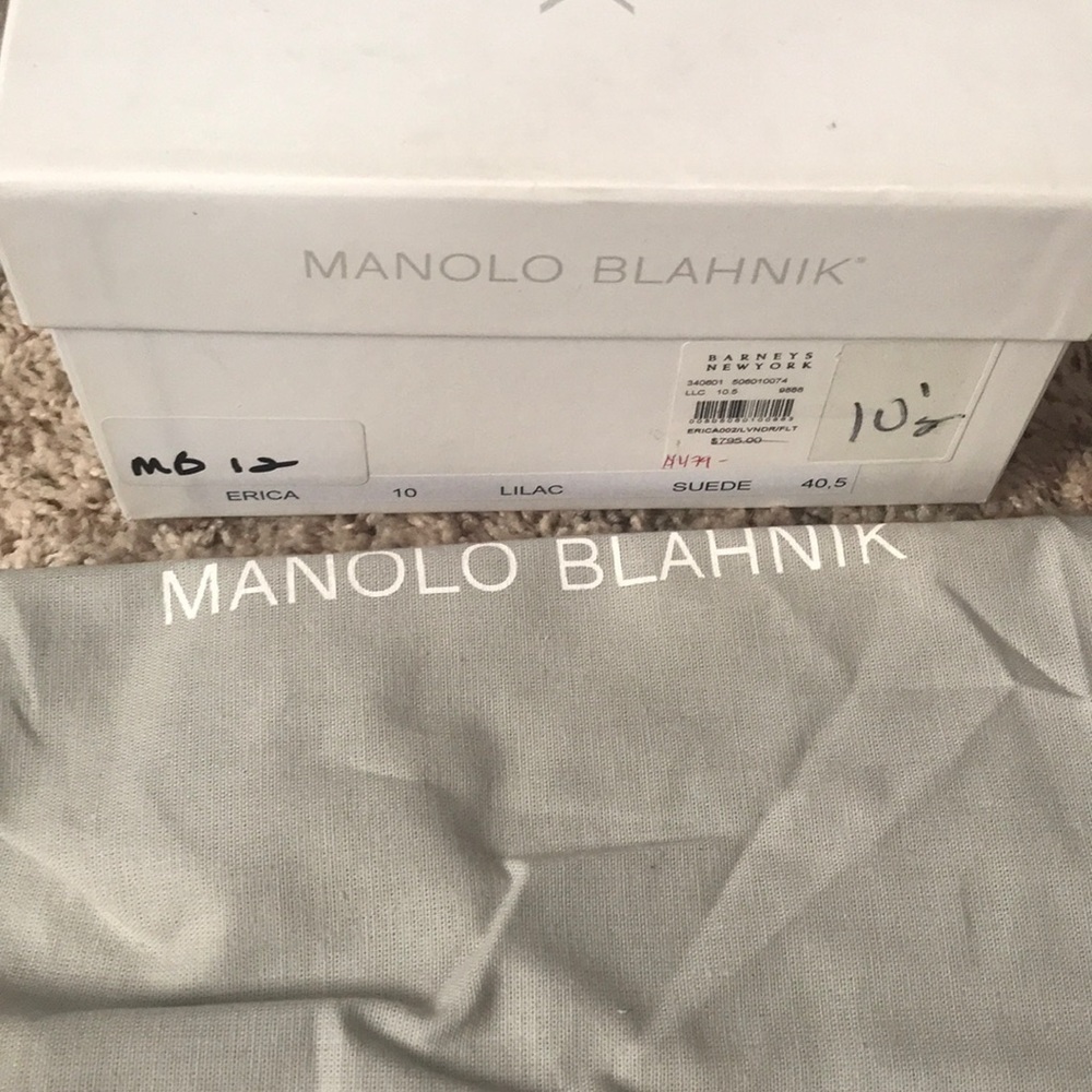 Manolo Blahnik Erica Lilac Suede Loafer 10.5 - Picture 7 of 8